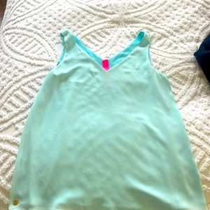 Lily Pulitzer v neck reversible sleeveless shell size xs turquoise